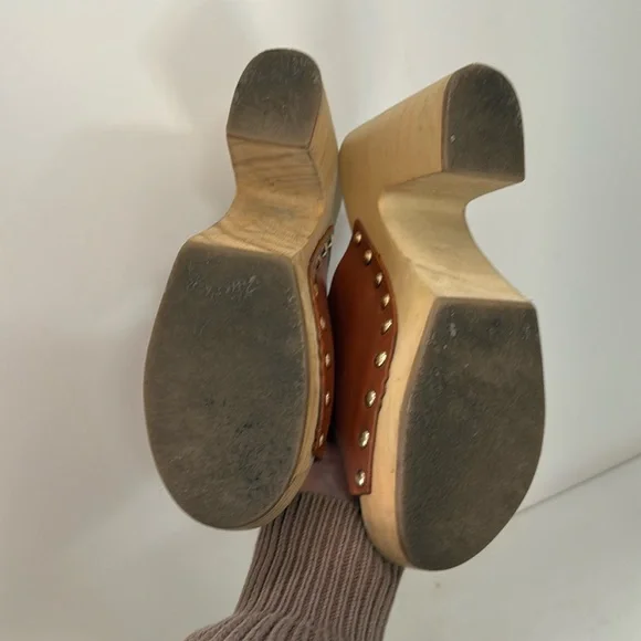 H&M Studded Mules Wooded Sole - Picture 4 of 4